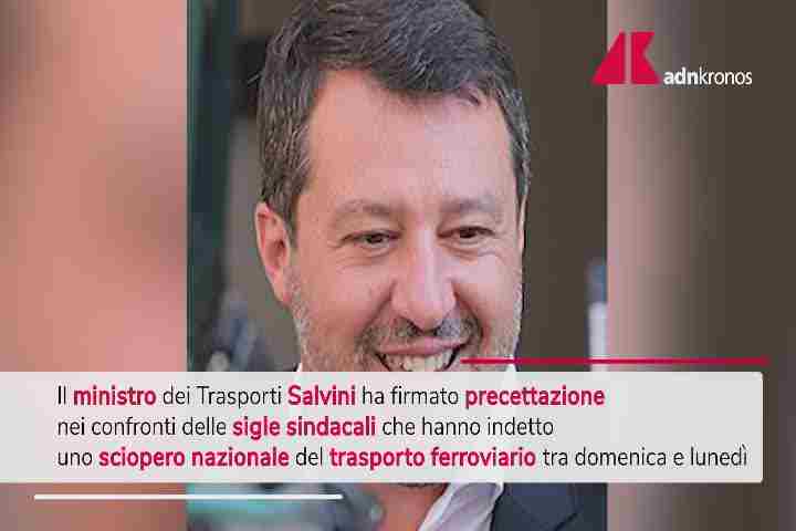 Sciopero ferrovie 19 20 maggio, Salvini firma precettazione