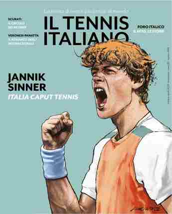 Sinner in copertina su “Il Tennis Italiano” disegnato da Liberatore, il creatore di Ranxerox